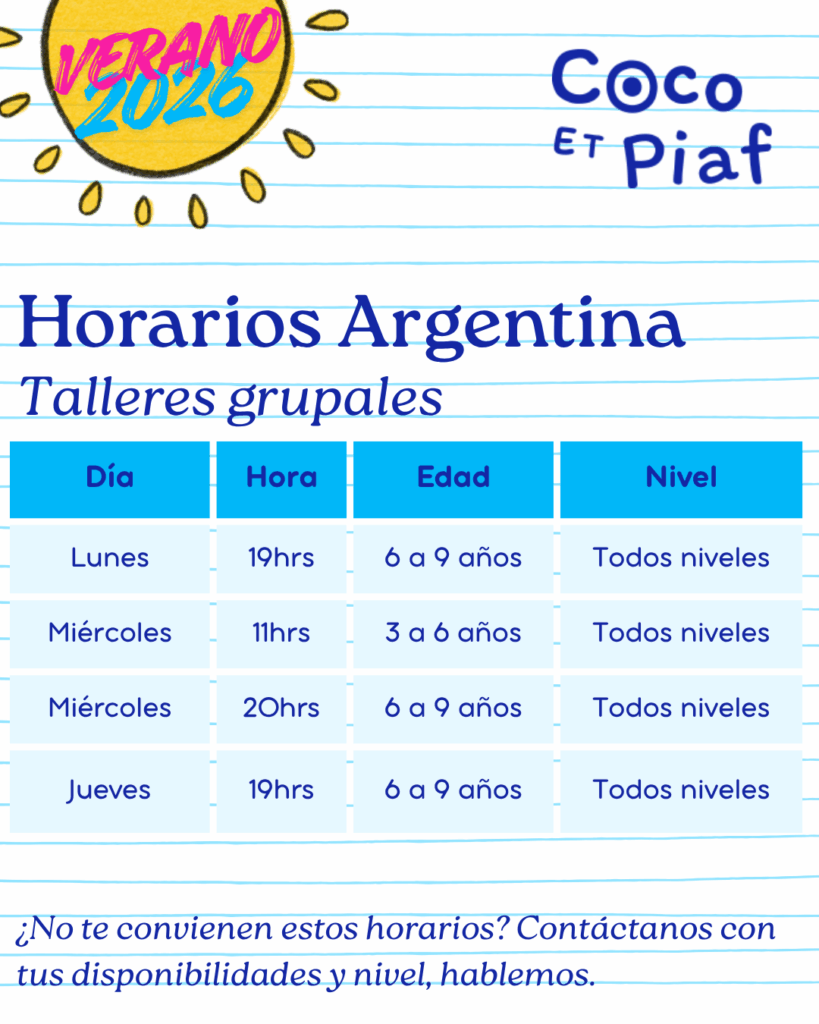 Horarios verano 2026